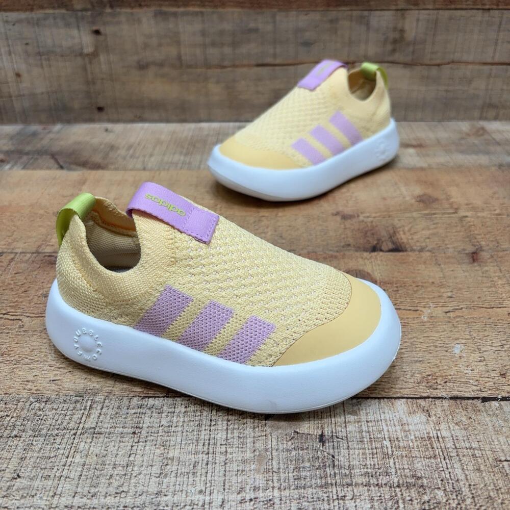 Adidas comfy bubble Shoes Kids Size 9K 26 Yellow Mesh Slip On Lightweight